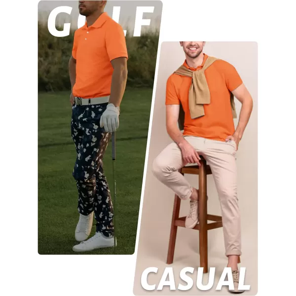 TACVASEN Mens Golf Polo Shirts Dry Fit Short Sleeve Collared Classic Polos Tennis Solid T Shirts Casual Active Work