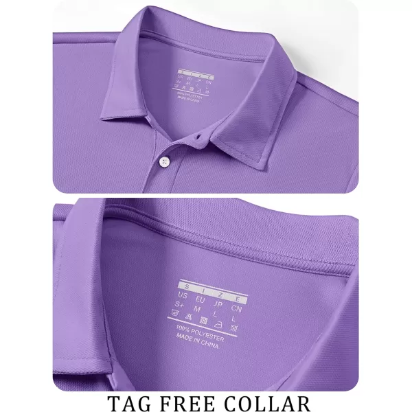 TACVASEN Mens Golf Polo Shirts Dry Fit Short Sleeve Collared Classic Polos Tennis Solid T Shirts Casual Active Work