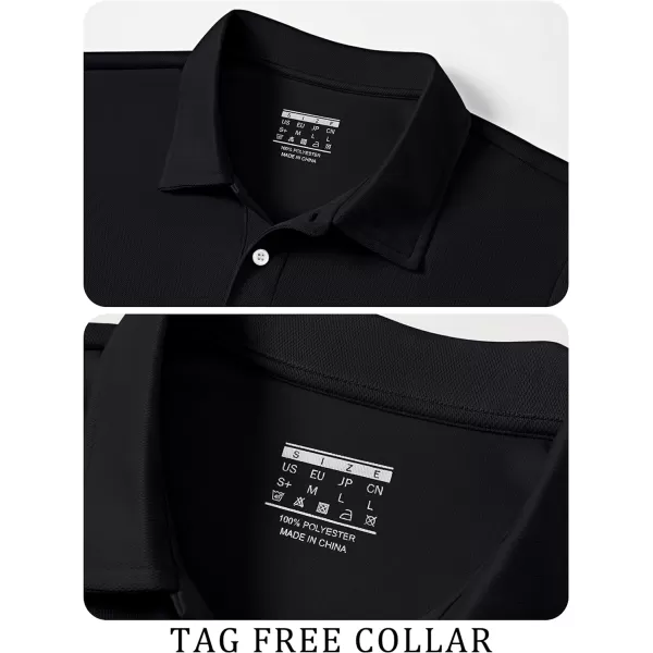 TACVASEN Mens Golf Polo Shirts Dry Fit Short Sleeve Collared Classic Polos Tennis Solid T Shirts Casual Active Work