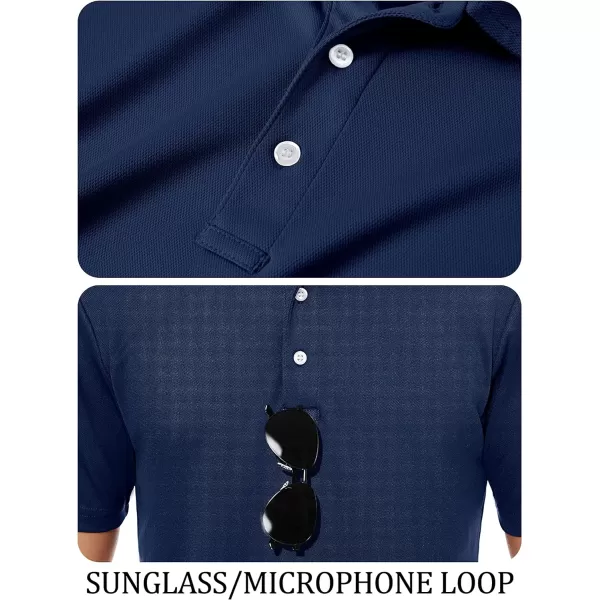 TACVASEN Mens Golf Polo Shirts Dry Fit Short Sleeve Collared Classic Polos Tennis Solid T Shirts Casual Active Work
