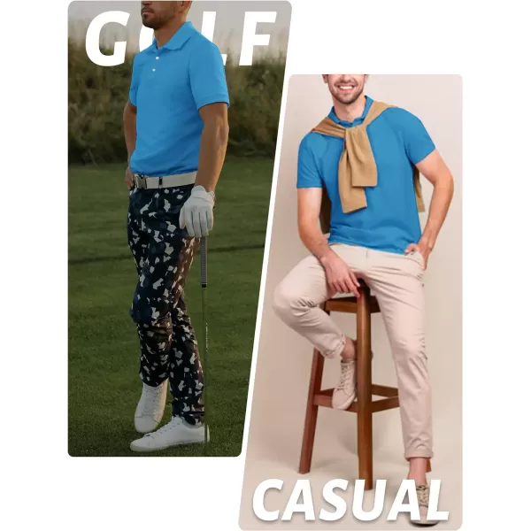 TACVASEN Mens Golf Polo Shirts Dry Fit Short Sleeve Collared Classic Polos Tennis Solid T Shirts Casual Active Work