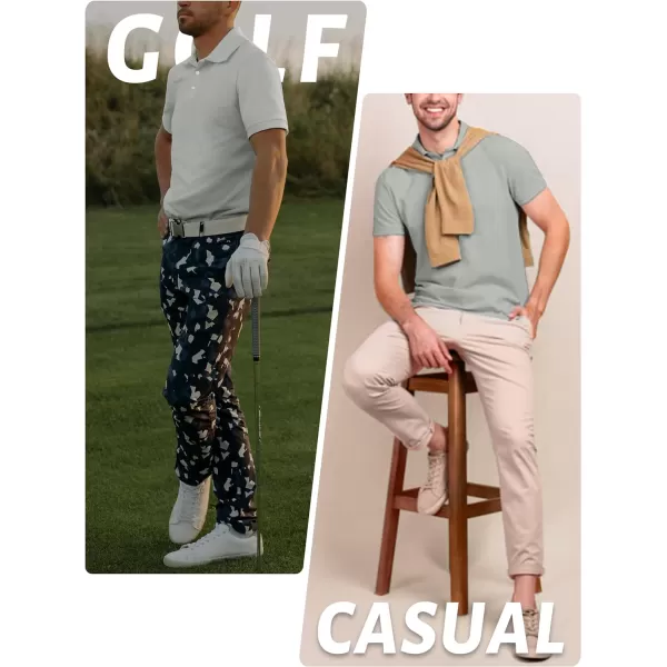 TACVASEN Mens Golf Polo Shirts Dry Fit Short Sleeve Collared Classic Polos Tennis Solid T Shirts Casual Active Work