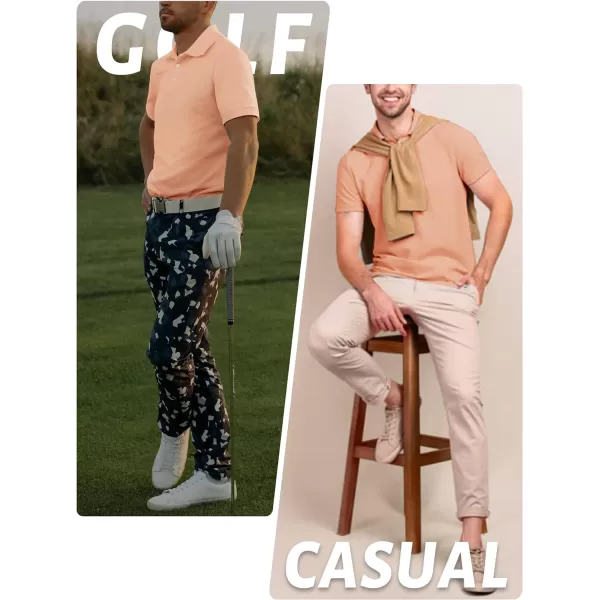 TACVASEN Mens Golf Polo Shirts Dry Fit Short Sleeve Collared Classic Polos Tennis Solid T Shirts Casual Active Work