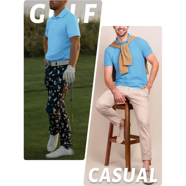 TACVASEN Mens Golf Polo Shirts Dry Fit Short Sleeve Collared Classic Polos Tennis Solid T Shirts Casual Active Work