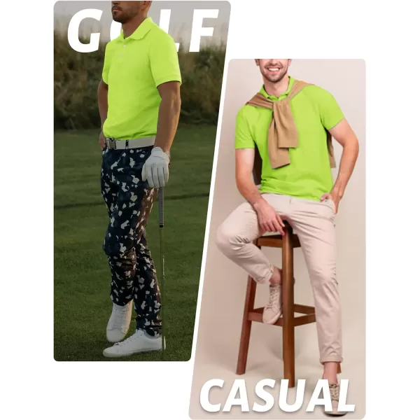 TACVASEN Mens Golf Polo Shirts Dry Fit Short Sleeve Collared Classic Polos Tennis Solid T Shirts Casual Active Work