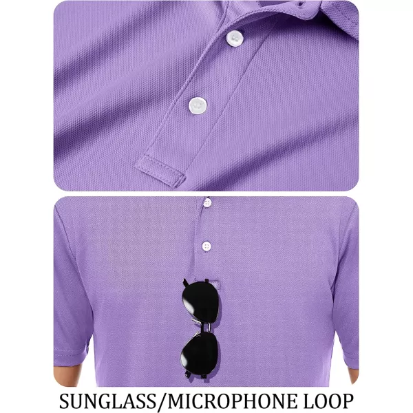 TACVASEN Mens Golf Polo Shirts Dry Fit Short Sleeve Collared Classic Polos Tennis Solid T Shirts Casual Active Work