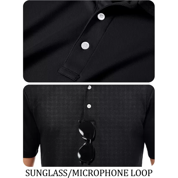 TACVASEN Mens Golf Polo Shirts Dry Fit Short Sleeve Collared Classic Polos Tennis Solid T Shirts Casual Active Work