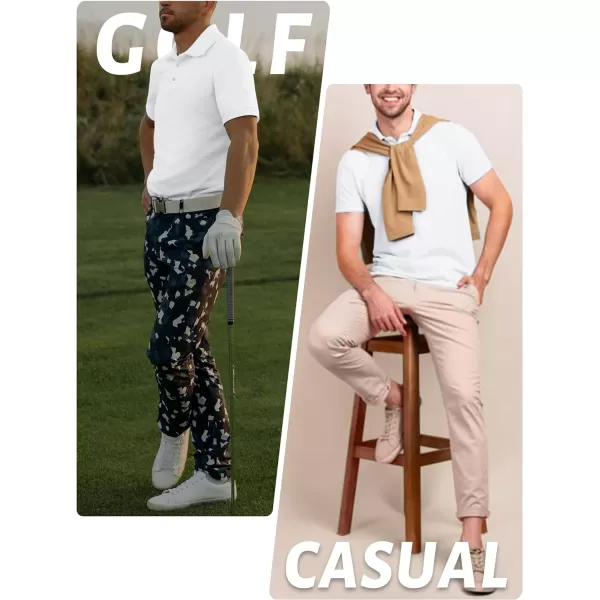 TACVASEN Mens Golf Polo Shirts Dry Fit Short Sleeve Collared Classic Polos Tennis Solid T Shirts Casual Active Work