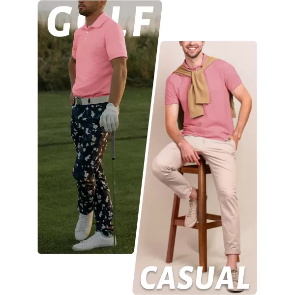TACVASEN Mens Golf Polo Shirts Dry Fit Short Sleeve Collared Classic Polos Tennis Solid T Shirts Casual Active Work