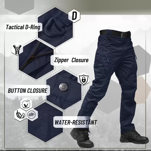 TACVASEN Men's Outdoor Tactical Pants Water Resistant Military Cargo Hiking Pants Lightweight Durable Ripstop Work Pants