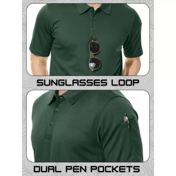 TACVASEN Men's Polo Shirts Tactical Quick-Dry Casual Golf Shirt Short Sleeve Airsoft Polos