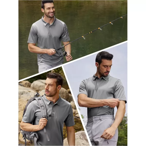 TACVASEN Men's Polo Shirts Tactical Quick-Dry Casual Golf Shirt Short Sleeve Airsoft Polos