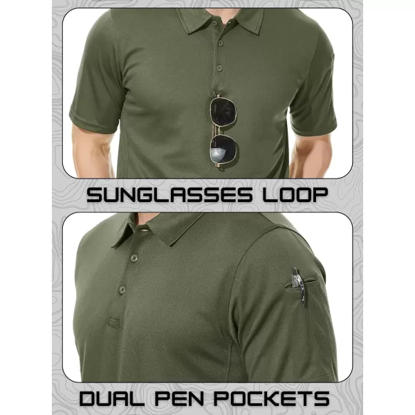 TACVASEN Men's Polo Shirts Tactical Quick-Dry Casual Golf Shirt Short Sleeve Airsoft Polos