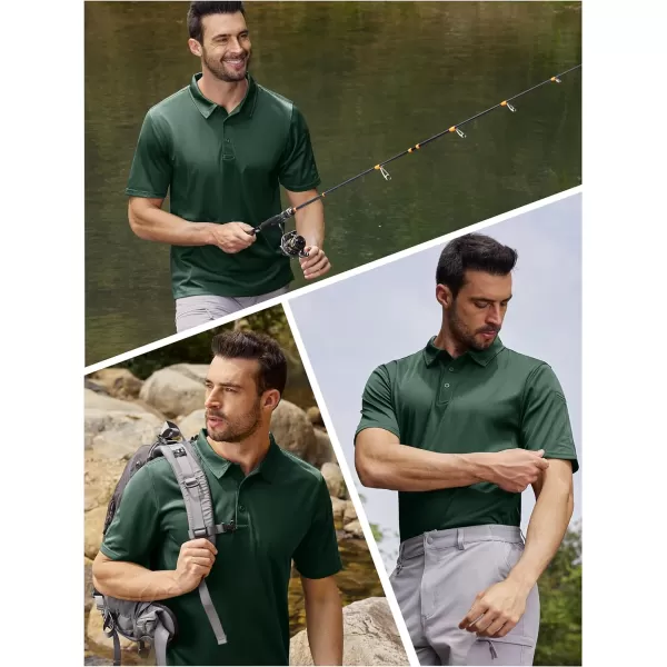 TACVASEN Men's Polo Shirts Tactical Quick-Dry Casual Golf Shirt Short Sleeve Airsoft Polos