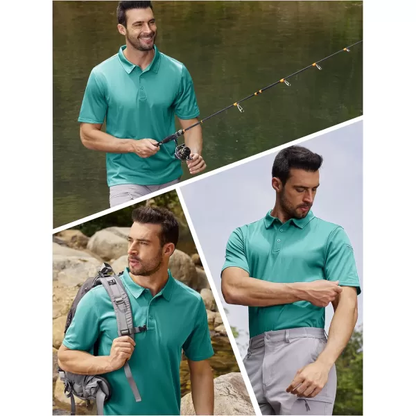TACVASEN Men's Polo Shirts Tactical Quick-Dry Casual Golf Shirt Short Sleeve Airsoft Polos