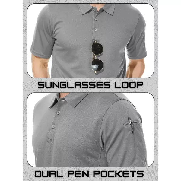 TACVASEN Men's Polo Shirts Tactical Quick-Dry Casual Golf Shirt Short Sleeve Airsoft Polos