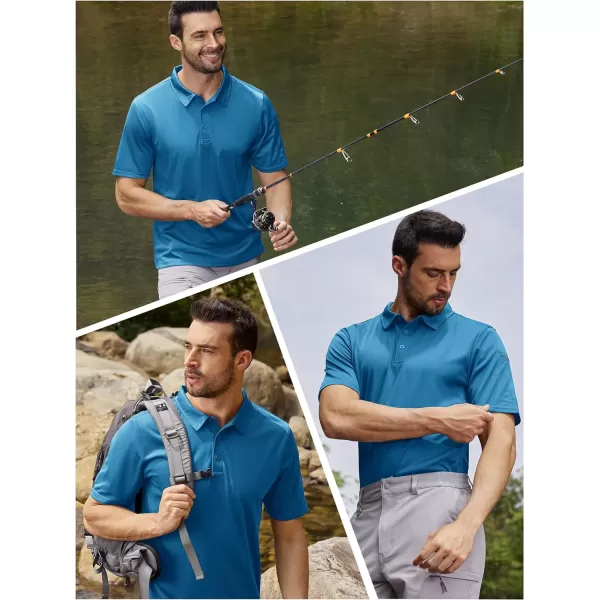 TACVASEN Men's Polo Shirts Tactical Quick-Dry Casual Golf Shirt Short Sleeve Airsoft Polos