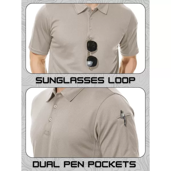 TACVASEN Men's Polo Shirts Tactical Quick-Dry Casual Golf Shirt Short Sleeve Airsoft Polos