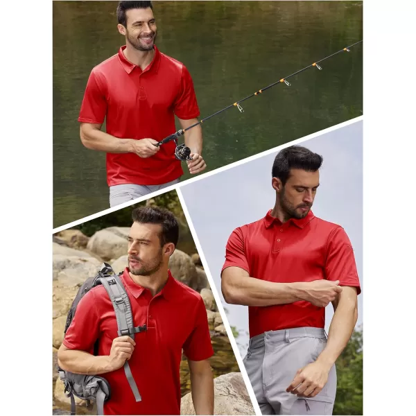 TACVASEN Men's Polo Shirts Tactical Quick-Dry Casual Golf Shirt Short Sleeve Airsoft Polos