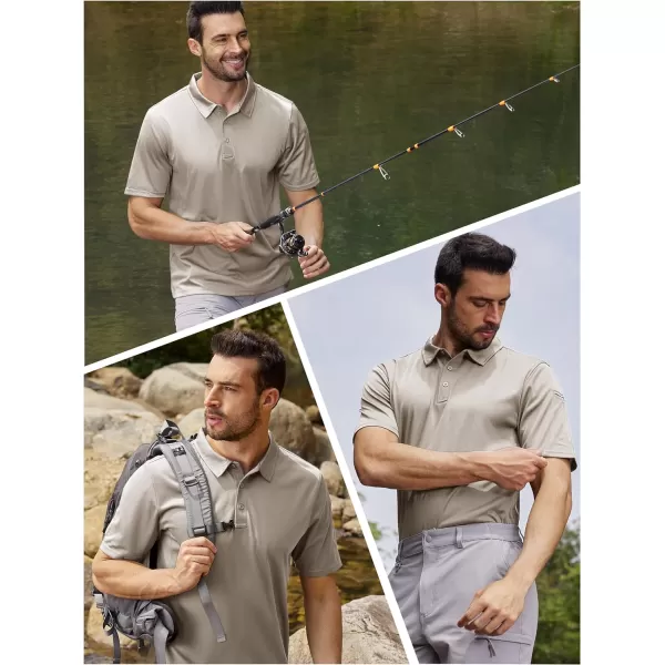 TACVASEN Men's Polo Shirts Tactical Quick-Dry Casual Golf Shirt Short Sleeve Airsoft Polos
