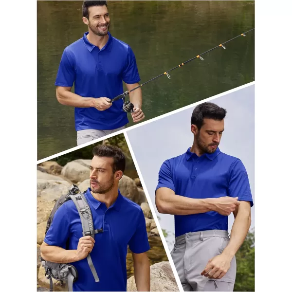 TACVASEN Men's Polo Shirts Tactical Quick-Dry Casual Golf Shirt Short Sleeve Airsoft Polos