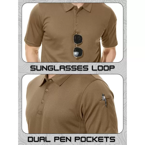 TACVASEN Men's Polo Shirts Tactical Quick-Dry Casual Golf Shirt Short Sleeve Airsoft Polos