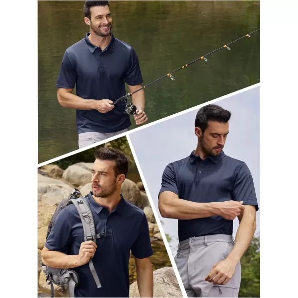 TACVASEN Men's Polo Shirts Tactical Quick-Dry Casual Golf Shirt Short Sleeve Airsoft Polos
