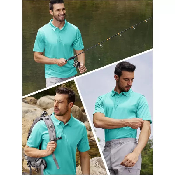 TACVASEN Men's Polo Shirts Tactical Quick-Dry Casual Golf Shirt Short Sleeve Airsoft Polos