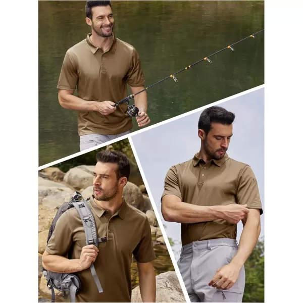 TACVASEN Men's Polo Shirts Tactical Quick-Dry Casual Golf Shirt Short Sleeve Airsoft Polos