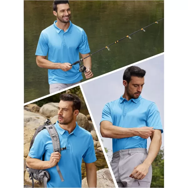 TACVASEN Men's Polo Shirts Tactical Quick-Dry Casual Golf Shirt Short Sleeve Airsoft Polos