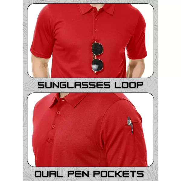 TACVASEN Men's Polo Shirts Tactical Quick-Dry Casual Golf Shirt Short Sleeve Airsoft Polos