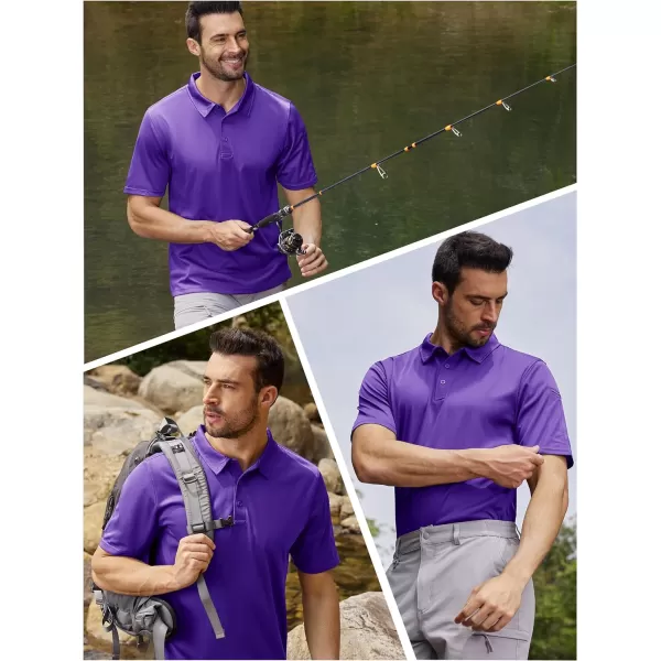 TACVASEN Men's Polo Shirts Tactical Quick-Dry Casual Golf Shirt Short Sleeve Airsoft Polos