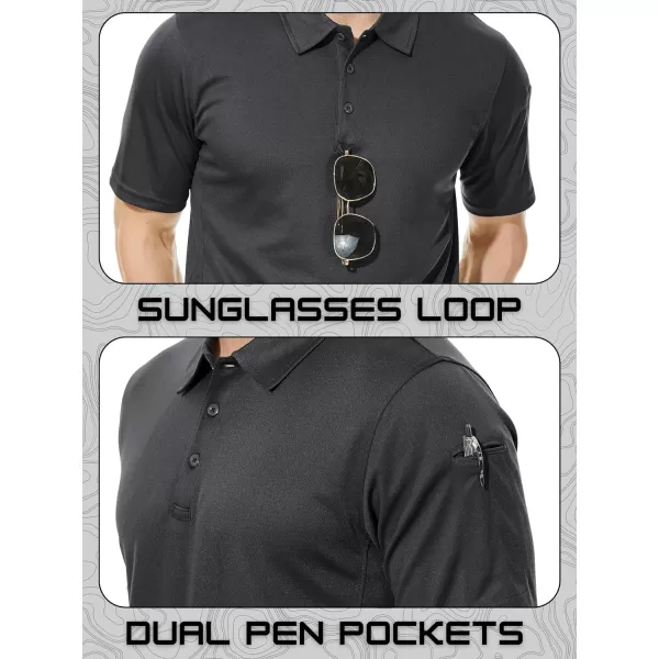 TACVASEN Men's Polo Shirts Tactical Quick-Dry Casual Golf Shirt Short Sleeve Airsoft Polos