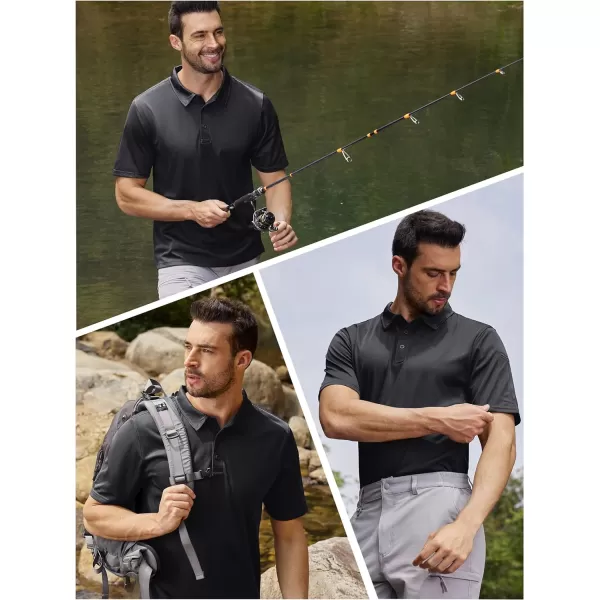 TACVASEN Men's Polo Shirts Tactical Quick-Dry Casual Golf Shirt Short Sleeve Airsoft Polos