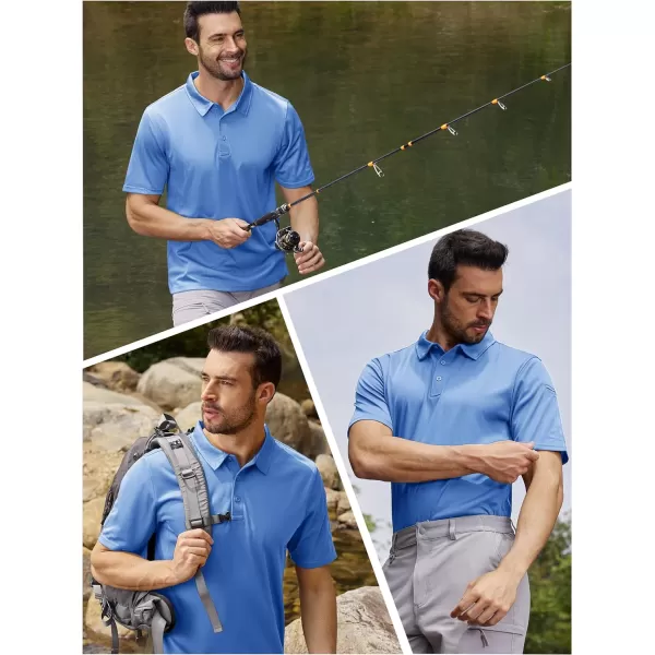 TACVASEN Men's Polo Shirts Tactical Quick-Dry Casual Golf Shirt Short Sleeve Airsoft Polos