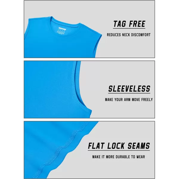 TACVASEN Men's Quick Dry Tank Top UPF 50+ Sun Protection Sleeveless Shirts Gym Workout Beach Athletic Muscle Shirts
