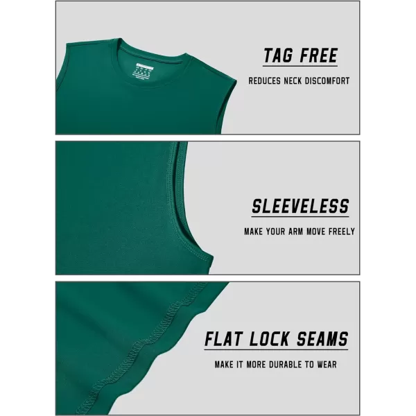 TACVASEN Men's Quick Dry Tank Top UPF 50+ Sun Protection Sleeveless Shirts Gym Workout Beach Athletic Muscle Shirts