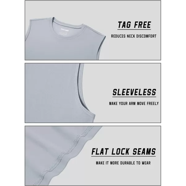 TACVASEN Men's Quick Dry Tank Top UPF 50+ Sun Protection Sleeveless Shirts Gym Workout Beach Athletic Muscle Shirts