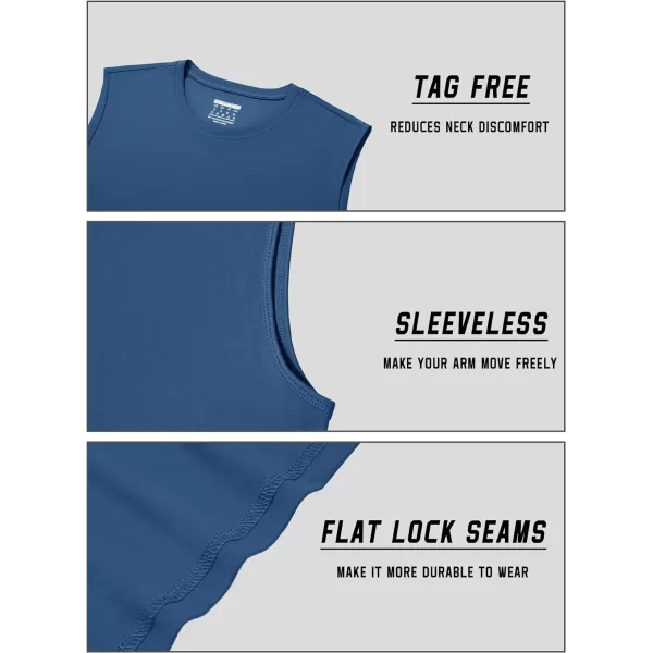 TACVASEN Men's Quick Dry Tank Top UPF 50+ Sun Protection Sleeveless Shirts Gym Workout Beach Athletic Muscle Shirts