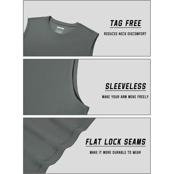 TACVASEN Men's Quick Dry Tank Top UPF 50+ Sun Protection Sleeveless Shirts Gym Workout Beach Athletic Muscle Shirts