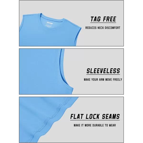 TACVASEN Men's Quick Dry Tank Top UPF 50+ Sun Protection Sleeveless Shirts Gym Workout Beach Athletic Muscle Shirts