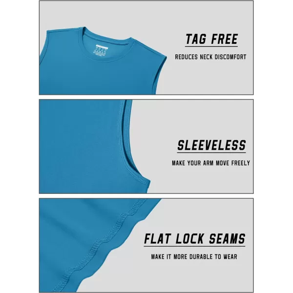 TACVASEN Men's Quick Dry Tank Top UPF 50+ Sun Protection Sleeveless Shirts Gym Workout Beach Athletic Muscle Shirts