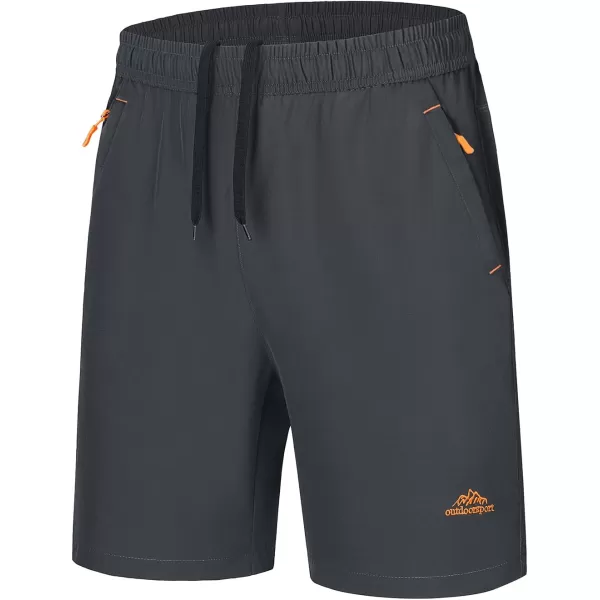 TACVASEN Men's Shorts Quick Dry Breathable Running Workout Jogging Shorts Gym Training Shorts with 3 Zipper Pockets
