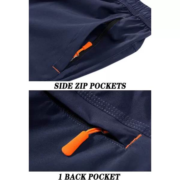 TACVASEN Men's Shorts Quick Dry Breathable Running Workout Jogging Shorts Gym Training Shorts with 3 Zipper Pockets