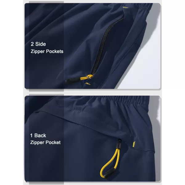 TACVASEN Men's Shorts Quick Dry Breathable Running Workout Jogging Shorts Gym Training Shorts with 3 Zipper Pockets