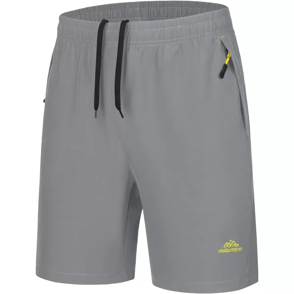 TACVASEN Men's Shorts Quick Dry Breathable Running Workout Jogging Shorts Gym Training Shorts with 3 Zipper Pockets