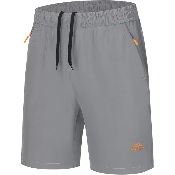 TACVASEN Men's Shorts Quick Dry Breathable Running Workout Jogging Shorts Gym Training Shorts with 3 Zipper Pockets