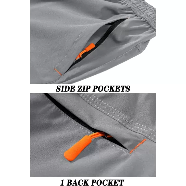 TACVASEN Men's Shorts Quick Dry Breathable Running Workout Jogging Shorts Gym Training Shorts with 3 Zipper Pockets