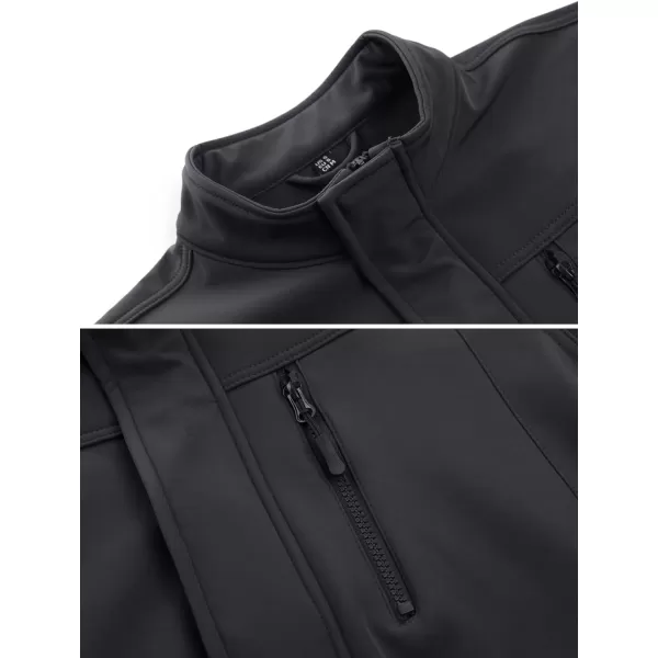 TACVASEN Men's Tactical Jackets Water Resistant Softshell Jacket Fleece Lined Hiking Training Coat