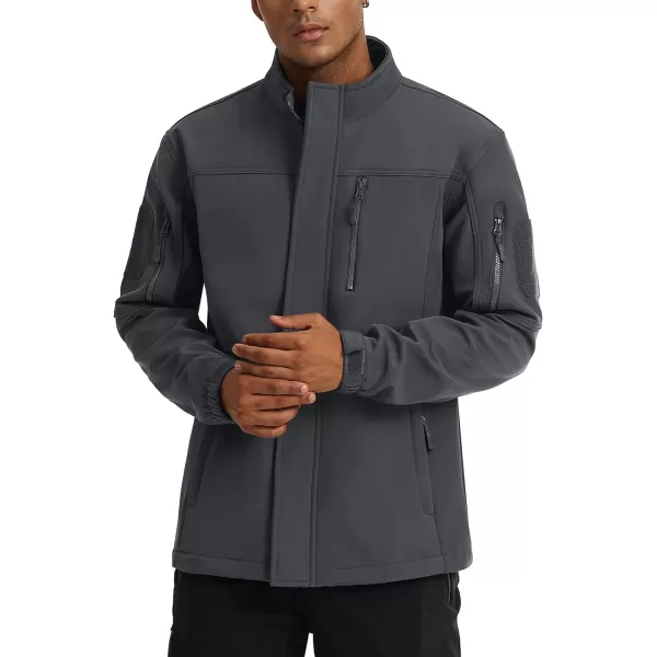 TACVASEN Men's Tactical Jackets Water Resistant Softshell Jacket Fleece Lined Hiking Training Coat